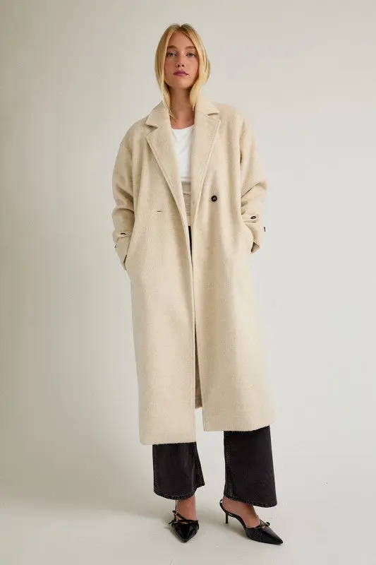 Cream Lapel Collar Coat online