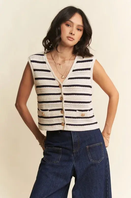 Striped Knit Vest Top online
